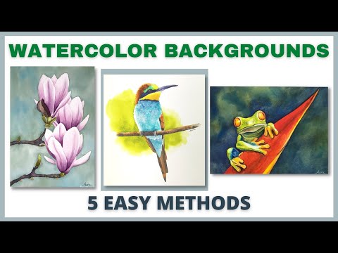 Видео: Простые техники создания акварельного фона для начинающих — пять идей