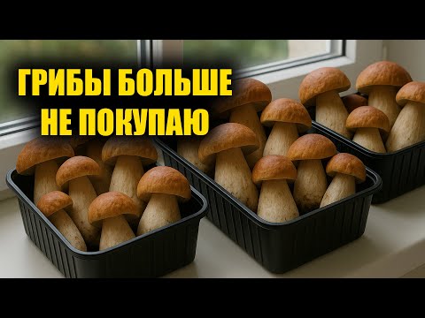 Видео: Как вырастить много белых грибов дома на подоконнике за 1 день