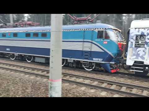 Видео: ЧС6-028⚡ С приветливой бригадой проезжают перегон Сергиев посад - Пост 81 Км 