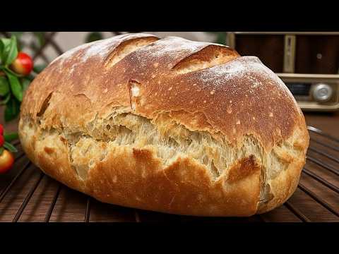 Видео: 3 чашки хлеба без замесаХрустящие снаружи, мягкие внутри, всегда работают