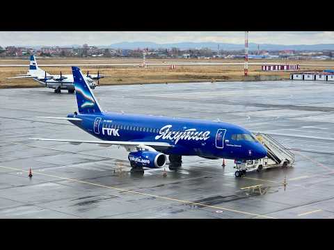 Видео: Superjet 100 а/к Якутия | Рейс Хабаровск – Нерюнгри