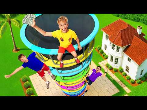 Видео: ПОСЛЕДНИЙ, КТО ПОКИНЕТ БАТУТНУЮ БАШНЮ, ВЫИГРАЕТ 10 000 ДОЛЛАРОВ!