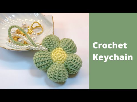 Видео: Вязаный крючком брелок | Вязаный крючком афганский цветок