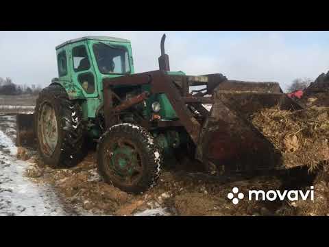 Видео: Немного работы на Т-40АМ с фронтальным погрузчиком и лопатой
