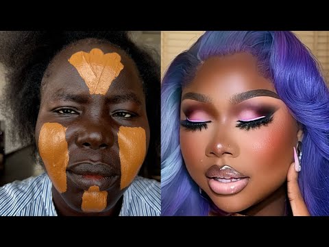 Видео: Невероятный 😳 Урок по созданию вирусного макияжа / Макияж для темнокожих девушек 😱🔥✂️💉