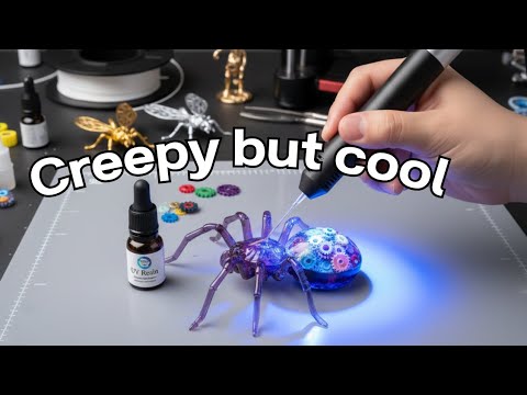 Видео: #78 смешивание смоляного искусства с рисунком 3D-ручки / уникальная скульптура паука