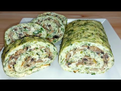 Видео: Обалденный рулет  из кабачков с грибами! Очень вкусный и простой рецепт!