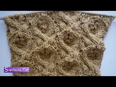 Видео: Вязание спицами. Плотный Узор ЯБЛОКИ для кардигана, свитера / knitting patterns № 371