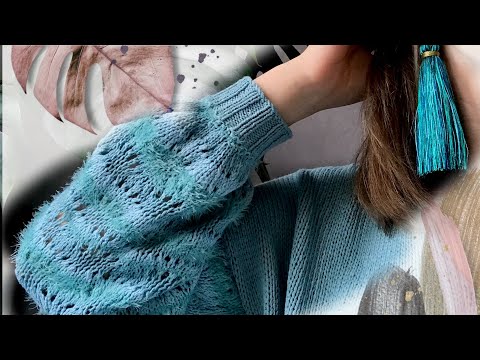 Видео: Пуловер «Лазурный берег» готов// Пробую новый лён и пряжу с кашемиром
