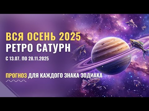 Видео: Помощь ретроградного Сатурна с 13.07 - 28.11.2025 | Прогноз для каждого знака зодиака | Джйотиш