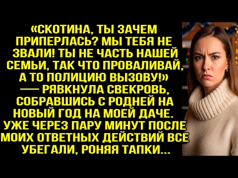 Видео: «Скoтина, ты зачем приперлась? Мы тебя не звали! Ты не часть семьи, проваливай!» — рявкнула свекровь