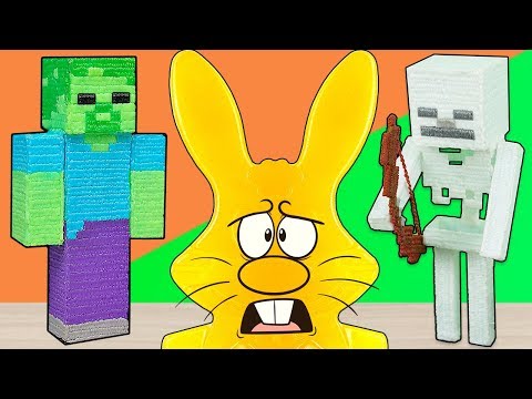 Видео: ЗОМБИ И СКЕЛЕТ 3Д РУЧКОЙ ДЛЯ  ЖЕЛЕЙНОГО ЗАЙЦА ХАРИТОНА МАЙНКРАФТ ЛУЧШЕЕ ЧАСТЬ 2