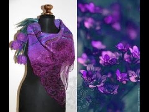 Видео: Косынка бактус Валяние Шерсть Мастер класс Анна Братасюк