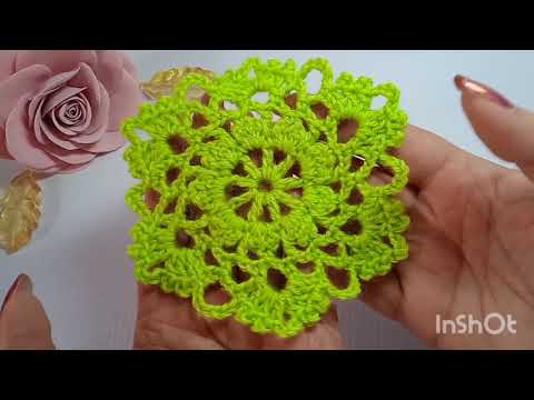 Видео: Вязание Крючком Легкий Ажурный Шестиугольный Мотив./ Crochet Light Openwork Hexagonal Motif