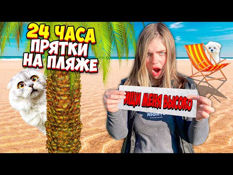 Видео: 24 ЧАСА ПРЯТКИ НА ПЛЯЖЕ С КОТАМИ ПО ЗАПИСКАМ