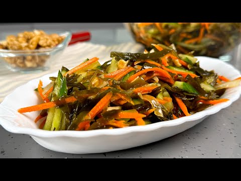 Видео: Салат "Сахалинский", ВКУСНО и добавить нечего! ВСЕГО 2 минуты и салат готов! Быстрый и простой!