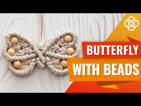 Видео: Бабочка с бусинами | DIY | Урок макраме