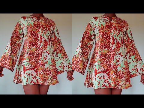 Видео: Как выкроить и сшить стильное платье-футляр с рукавами-колокольчиками. #diy #howto #sewingtutorial
