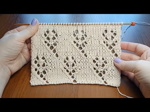 Видео: Узор спицами "Ажурные цветы" + схема. Knitting pattern "An openwork flowers" + scheme.