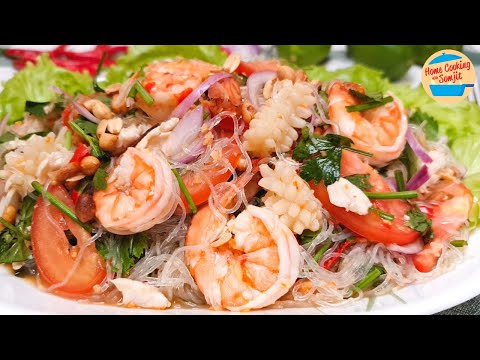 Видео: Тайский салат со стеклянной лапшой (Юм Вун Сен)