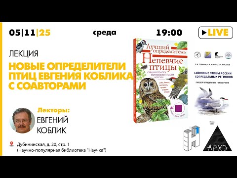 Видео: Лекция «Новые определители птиц Евгения Коблика с соавторами»