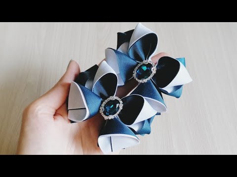 Видео: Шикарные банты из однотонных лент / Бантики из лент 2,5 см