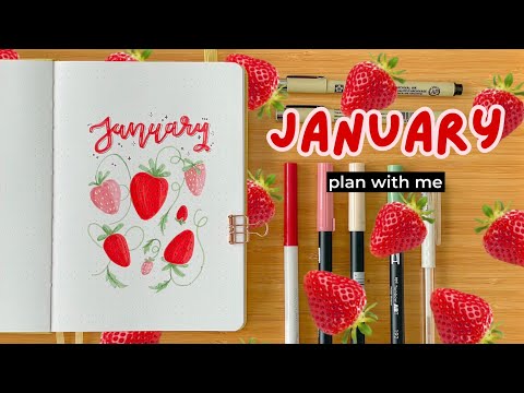 Видео: Настройка Bullet Journal на январь 2025 г. | Планируйте вместе со мной 🍓 Клубничная тема
