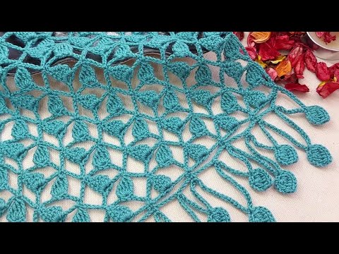 Видео: Великолепные листья 💯🌱 вязание крючком шали и шарфа из этола и модельки с кисточками