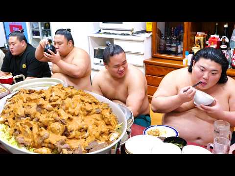 Видео: 10kg Sumo Power Еды! Кебаб, Тартар из Лосося & Горячий Горшок