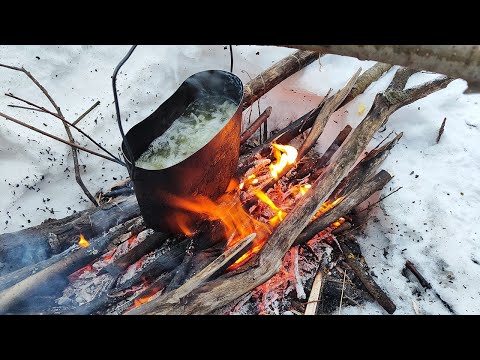 Видео: Зимняя рыбалка на мормышку и донки. Уха на костре. Отличный отдых на природе.