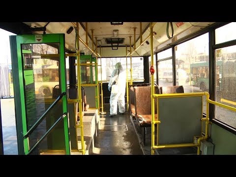 Видео: Салоны автобусов дезинфицируются несколько раз в день