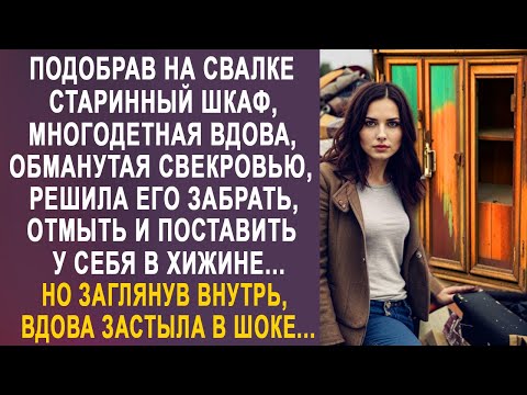 Видео: Подобрав на свалке старинный шкаф, многодетная вдова решила его забрать. Но заглянув внутрь...