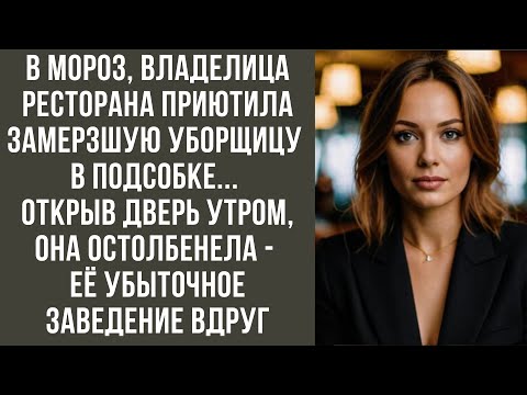 Видео: В мороз, владелица ресторана приютила замерзшую уборщицу в подсобке... Открыв дверь утром