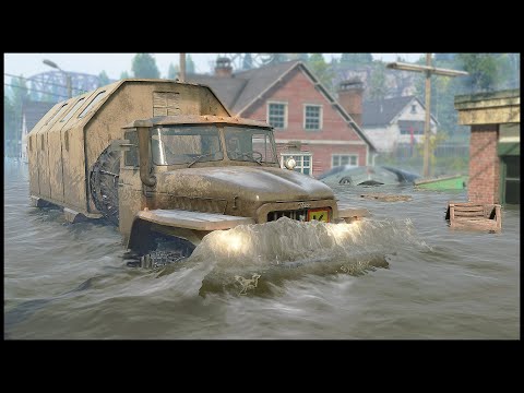 Видео: ЛУЖА По КАПОТ! Поймаем ГИДРОУДАР? - SnowRunner