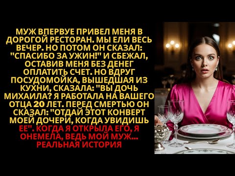 Видео: МУЖ СБЕЖАЛ из ресторана, оставив меня без денег — и вдруг посудомойка спросила «ВЫ ДОЧЬ МИХАИЛА»…