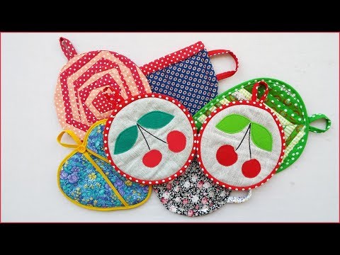 Видео: DIY. Красивые кухонные прихватки с аппликацией  Лоскутное шитьё. How to sew tack