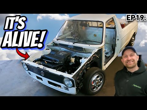 Видео: Эпизод 19. ПЕРВЫЙ ПУСК! Caddy Mk1 с двигателем Audi 20v Turbo на ходу!