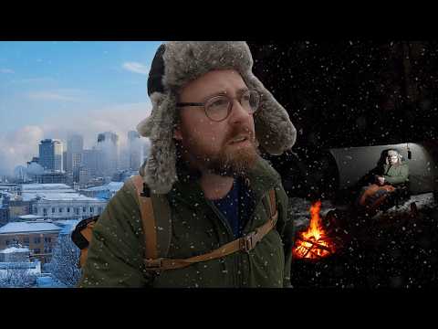 Видео: Замерзшая ночь в моем СЕКРЕТНОМ городском кемпинге | ВСЮ НОЧЬ ЛЕЖАЛ СНЕГ