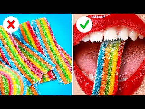 Видео: КРУТЫЕ СПОСОБЫ ЗАКРАСТЬ КОНФЕТЫ В КЛАСС || Смешные ситуации с едой! 100 слоёв еды от 123 GO Like!