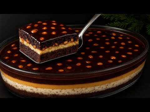 Видео: Рождественский десерт с карамелью и шоколадом за 5 минут! Никакого желатина!