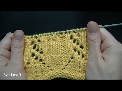 Видео: Ажурный узор с волнистым краем. ВЯЗАНИЕ СПИЦАМИ АЖУРНЫЕ УЗОРЫ МК / схемы вязания спицами № 419