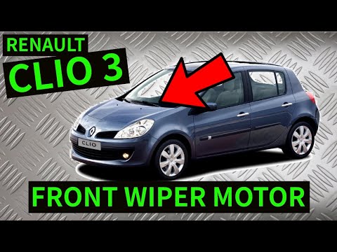Видео: RENAULT CLIO 3 — как снять электродвигатель переднего стеклоочистителя/рычажный механизм. Снятие ...