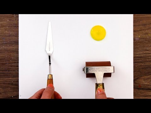Видео: 🌞 Рисуем ослепительный закат валиком и мастихином #366