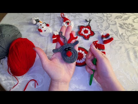 Видео: Ёлочная игрушка, брошь, магнит, брелок Олень связана крючком. Дизайнерская ёлка. Бесплатный МК.