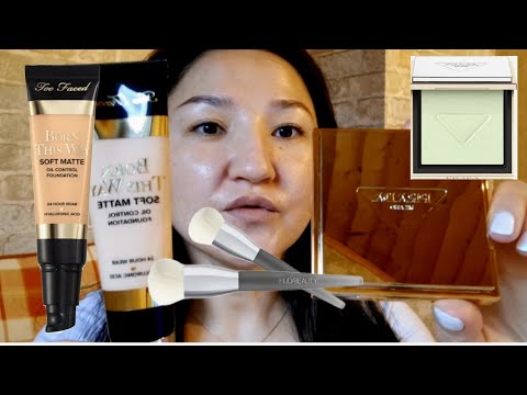 Видео: Тестирую зелёную пудру от Prada beauty, тон от too faced soft matte | новая кисточка Huda beauty 🥰