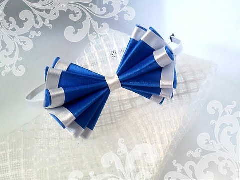 Видео: BACK TO SCHOOL Школьный ободок с бантиком канзаши Мастер-класс