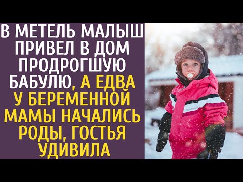 Видео: В метель малыш привел в дом окоченевшую бабулю, а едва у беременной мамы пошли роды, гостья удивила