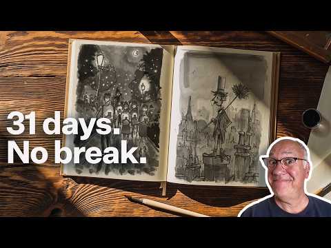 Видео: 31 день. Без перерыва. Вот что я нарисовал.