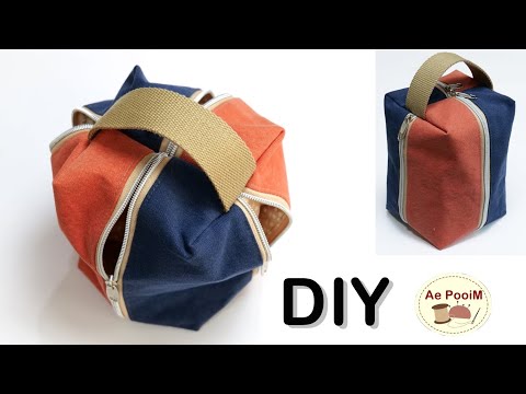 Видео: Как сделать сумку с молниями с 4 сторон | Косметичка