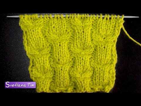 Видео: Фактурный узор спицами КОСЫ достаточно простой. УЗОРЫ СПИЦАМИ № 481